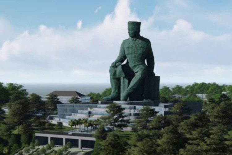 Desain patung Soekarno yang akan dibangun di kawasan Perkebunan Walini, Kecamatan Cikalongwetan, Kabupaten Bandung Barat. (int)