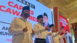 Dari kiri : Surya Paloh, Anies Baswedan, Muhaimin Iskandar. (ist)