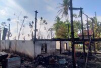 kondisi rumah korban kebakaran di Desa Sugiale, Kecamatan Barebbo, kabupaten Bone, Selasa (2/1/2024). (ist)