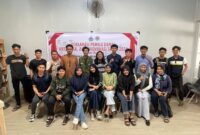 Pengurus BEM STIP Yapi Bone berfoto bersama disela-sela deklarasi pemilu damai, Rabu (17/1). (ist)