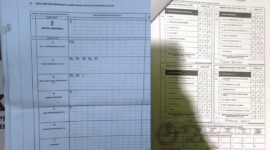 Hasil penghitungan suara di TPS 8 Kelurahan Macege pada formulir C1 Model C1 Plano dan Model  C1 DPR. (ist) 