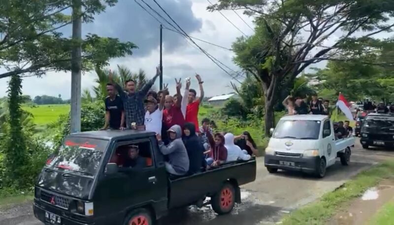 Konvoi pemilu damai ANPS Bone, Sabtu (10/2). (ist)