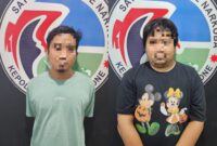Pelaku narkoba HS alias A (31) dan A alias S (32) yang dibekuk Satresnarkoba Polres Bone, Minggu (14/4). (ist)