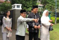 Muhaimin Iskandar bersama Anies Baswedan saat menghadiri acara halal bihalal, Jakarta, Selasa (30/4). (int)