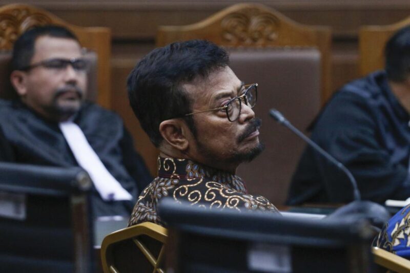 Syahrul Yasin Limpo menjalani sidang. (int)