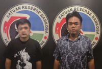 Dua pelaku narkoba yang diamankan Satresnarkoba Polres Bone, Sabtu (18/5). (ist)