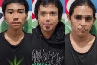 Siswa berinisial AN bersama kedua pelaku narkoba yakni SD dan SH. (ist)