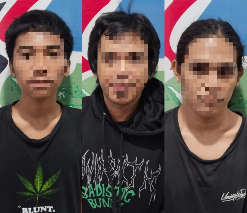 Siswa berinisial AN bersama kedua pelaku narkoba yakni SD dan SH. (ist)