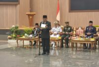 Bupati Kutai Timur Ardiansyah Sulaiman saat melantik 8 pejabat pimpinan tinggi pratama, Rabu (8/5). (ist)