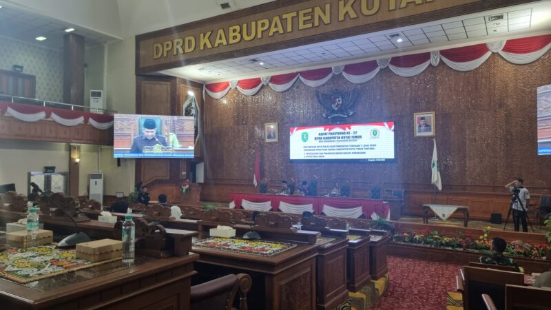 Rapat Paripurna Masa Sidang III DPRD Kutai Timur. (Ist)