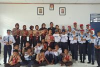 Pelajar SMPN 1 Tellu Siattinge mengikuti latihan dasar kepemimpinan, Kabupaten Bone, Kamis (27/6/2026). (Foto:Ferdy)
