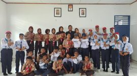 Pelajar SMPN 1 Tellu Siattinge mengikuti latihan dasar kepemimpinan, Kabupaten Bone, Kamis (27/6/2026). (Foto:Ferdy)