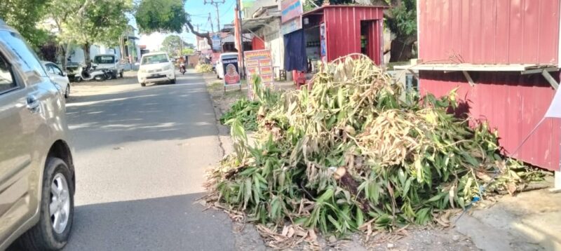 Tumpukan sampah yang disebabkan PLN dikeluhkan warga Kelurahan Bukaka, Kabupaten Bone, Sabtu (8/6). (ist)
