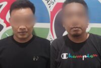 Dua pelaku Narkoba yang diringkus di Wisma Wangi Kabupaten Bone, Senin (17/6). (ist)