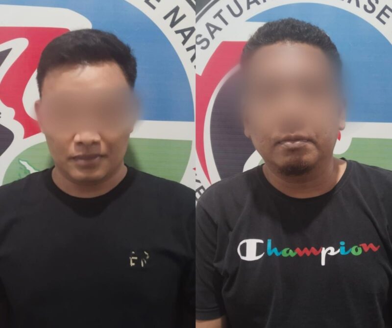 Dua pelaku Narkoba yang diringkus di Wisma Wangi Kabupaten Bone, Senin (17/6). (ist)