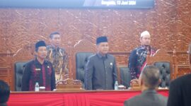 Suasana rapat paripurna terkait pandangan umum fraksi soal Raperda Pertanggung Jawaban Pelaksanaan APBD TA 2023, Kamis (13/6/2024). (ist)