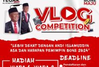 flyer vlog competition yang digelar tim kreatif bakal calon Bupati Bone Andi Islamuddin. (ist)