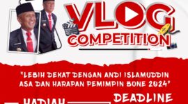 flyer vlog competition yang digelar tim kreatif bakal calon Bupati Bone Andi Islamuddin. (ist)
