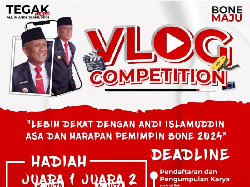 flyer vlog competition yang digelar tim kreatif bakal calon Bupati Bone Andi Islamuddin. (ist)