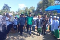 Pj Bupati Bone Andi Islamuddin didampingi Ketua Umum PP GP Anshor dan Ketua Ponpes Nahdliying Agrobisnis Gunung Lerang. (ist)