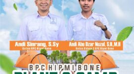 BPC HIPMI Bone gelar plant & camp dalam rangka menyemarakkan Hari Mangrove Sedunia 2024. (ist)