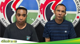 Dua pelaku narkoba yang diamankan Satresnarkoba Polres Bone pada Senin (5/8). (ist)