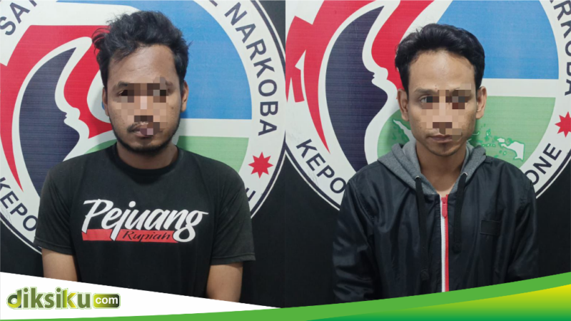 Dua pelaku sabu di Kecamatan Tanete Riattang yang ditangkap Satresnarkoba Polres Bone, Rabu (21/8/2024). (ist)
