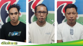 Tiga pelaku sabu yang ditangkap Satresnarkoba Polres Bone, Kamis (1/8). (ist)