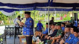Upacara Hari Kebangkitan Nasional (Harkitnas) ke-166, di Halaman Kantor Bupati Kutim, Senin (20/05). (ist)