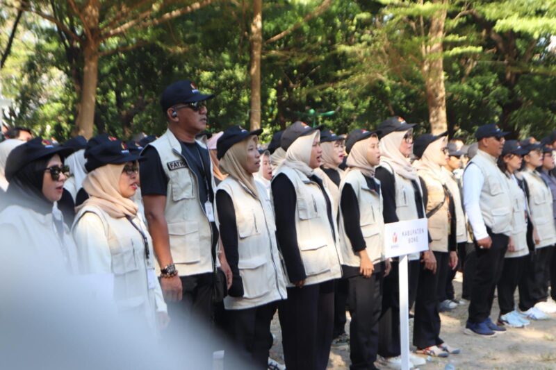 Personel Bawaslu Bone yang ikut dalam apel siaga Bawaslu Sulsel. (int)