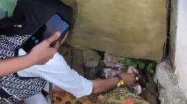 Warga hendak mengevakuasi bayi laki-laki yang dibuang di samping kos-kosan di Laccokkong, Kabupaten Bone, Sabtu (24/8) malam. (ist)