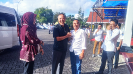 Andi Islamuddin salam kompak dengan President Commissioner A-Wing Co Ltd, Nakamura Hikoride. (ist)