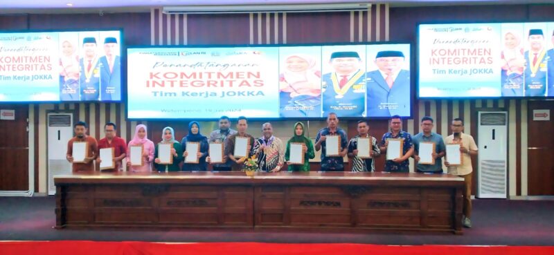 Penandatanganan komitmen integritas Tim Kerja JOKKA. (ist)