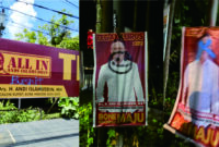 Banner ALL IN di sejumlah tempat menjadi sasaran vandalisme. (ist)