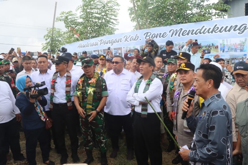 Menteri Pertanian Andi Amran Sulaiman meluncurkan program akselarasi pangan di Kabupaten Bone, Kamis (10/10). (ist)