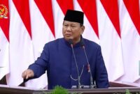 Prabowo Subianto sampaikan pidato perdana sebagai Presiden RI, Minggu (20/10). (int)