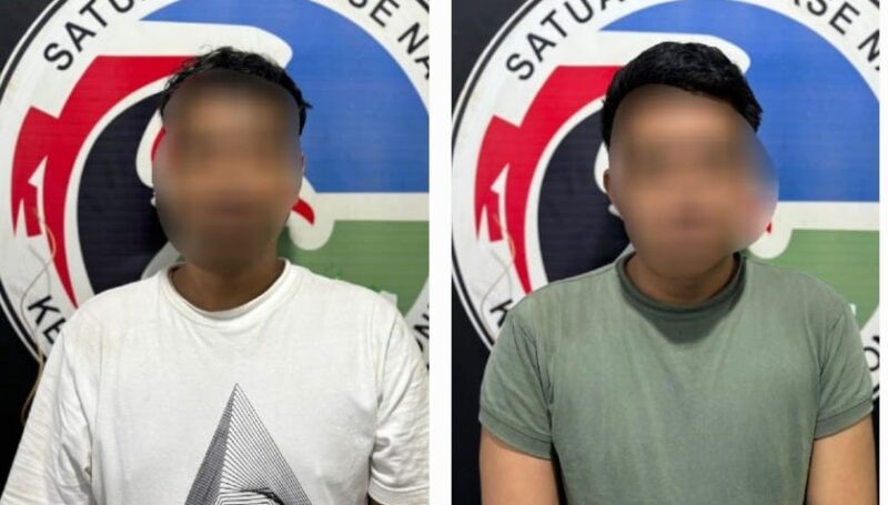 Dua pelaku sabu yang diciduk Satresnarkoba Polres Bone pada Kamis (12/12). (ist)