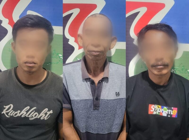 Tiga warga Kecamatan Sibulue ditangkap karena sabu, Kabupaten Bone, Rabu (25/12). (ist)