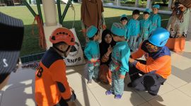 BPBD Bontang Kenalkan Mitigasi Bencana Sejak Dini di PAUD Al-Kautsar. (foto;Sadah)