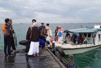 Pulau beras basah diserbu ribuan pengunjung. (ist)