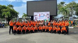 Foto bersama di sela-sela Apel Hari Kesiapsiagaan Bencana (HKB) Nasional 2025 di Kota Bontang, Rabu (30/4). (ist)