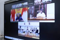 Wakil Wali Kota Makassar, Aliyah Mustika Ilham, mengikuti rapat koordinasi virtual bersama Pemerintah Provinsi Sulawesi Selatan, Rabu (16/4). (ist)