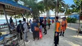 Pengunjung Membludak, BPBD Bontang Kerahkan Tim Khusus di Pulau Beras Basah. (foto:ist)