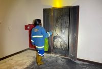 Insiden kebakaran yang terjadi di ruang shaft kabel Hotel Atlet Samarinda, kawasan Gelora Kadrie Oening (GKO). (Foto/Diksiku)