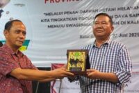 Wakil Ketua DPRD Kaltim, Ekti Imanuel, yang hadir dalam acara tersebut menyampaikan apresiasinya terhadap penyelenggaraan festival. (Foto/Humas)