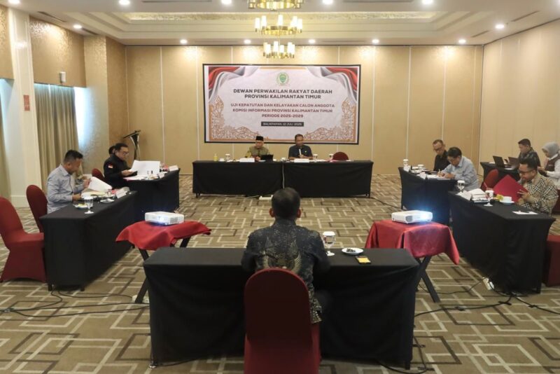 Komisi I DPRD Kalimantan Timur telah merampungkan proses uji kepatutan dan kelayakan terhadap calon anggota Komisi Informasi Provinsi (KIP) periode 2025–2029. (Foto/Humas)