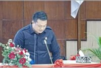 Juru bicara Fraksi PAN-NasDem dalam paripurna, Abdul Rahman Agus.
