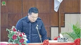 Juru bicara Fraksi PAN-NasDem dalam paripurna, Abdul Rahman Agus.
