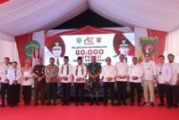 Wakil Ketua Komisi II DPRD Kaltim, Sapto Setyo Pramono, menghadiri peluncuran Koperasi Merah Putih di Kelurahan Lempake, Samarinda, Senin (21/7/2025). (Foto/Hms)