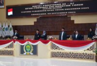 DPRD Kaltim gekar paripurna ke-37 Tahun 2025. Agendanya adalah penyampaian pandangan umum fraksi-fraksi terhadap Nota Penjelasan Keuangan dan Rancangan Peraturan Daerah (Raperda) tentang Perubahan Anggaran Pendapatan dan Belanja Daerah (APBD) Tahun 2025. (Foto/Hms)